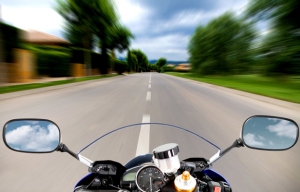 Motorcycle at high speed