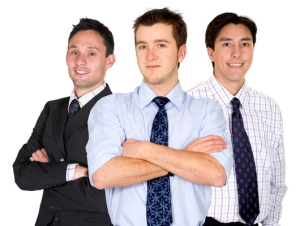 confident male business team